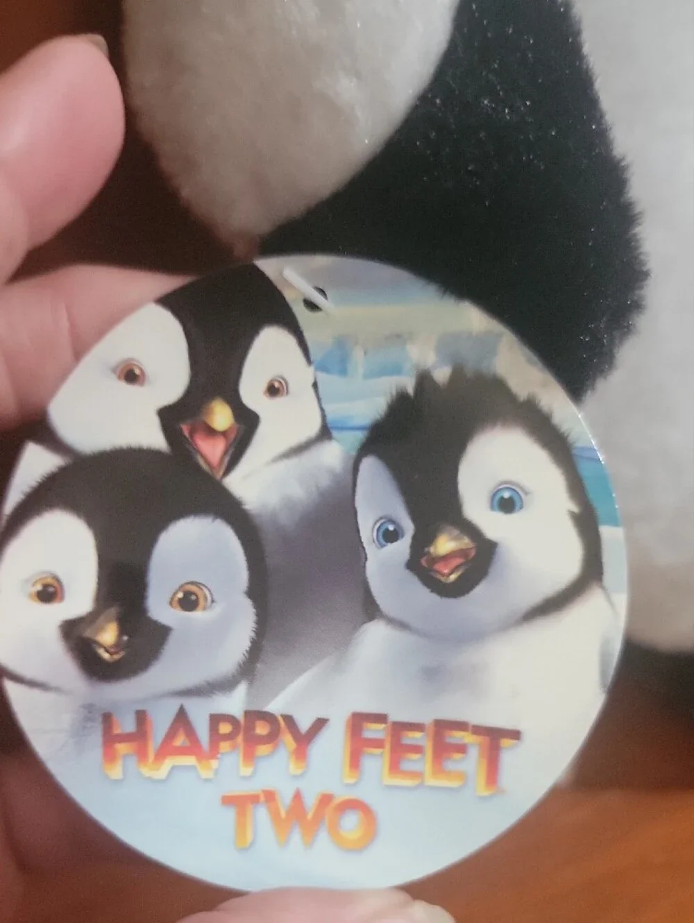 Warner Bros. Grey & White Penguin (Happy Feet Two)  Plush Toy with Black Accents